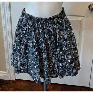 Free People Blue & White "So Much Sun" Pleated Skirt W/ Pockets, Size Small